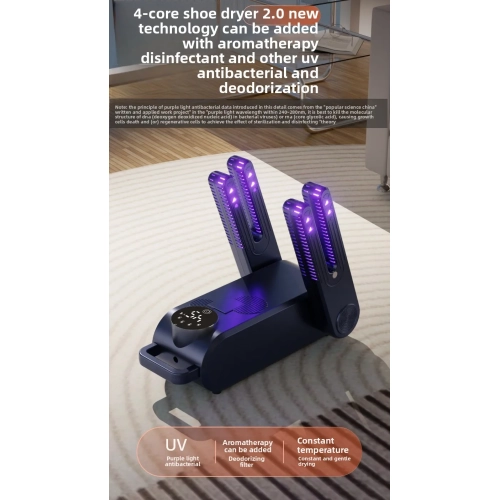 Sèche-chaussures Chaussure électrique et séchoir à bottes portatif Design pliable à 180° Smart Display pour chaussures Gants Chapeaux Chaussettes