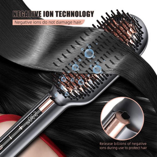 Fer plat avec écran LED 62&nbsp;mm version large à ions négatifs à température constante Soin des cheveux Peigne électrique