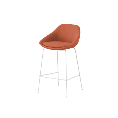 Branch Bistro Counter Stool – Durable, Stylish Counter Height Seating with Ergonomic Comfort for Kitchens and Bars - Burnt Orange / White
