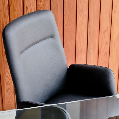 Branch Softside Mid-Century Modern High Back Office Chair – Removable Arms, Adjustable Height, Cloud-Like Comfort - Overcast Fabric / Chrome Base