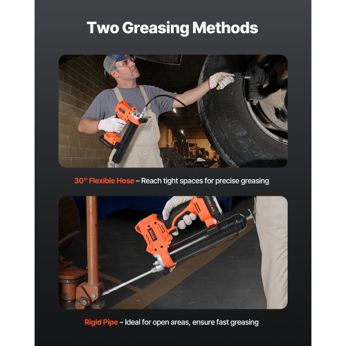 VEVOR 8000 PSI Cordless Grease Gun,Battery Operated Grease Gun with LED Light & 35.4-inch Long Hose, Compatible with 18V Makita Batteries, For