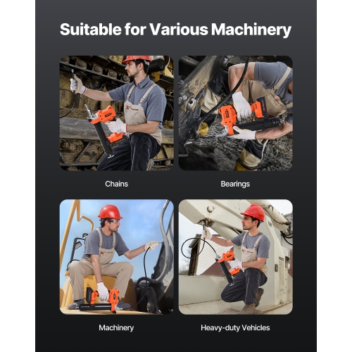 VEVOR 8000 PSI Cordless Grease Gun,Battery Operated Grease Gun with LED Light & 35.4-inch Long Hose, Compatible with 18V Makita Batteries, For