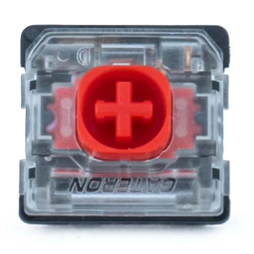 GATERON KS-33 Low Profile Red Silent 2.0 Keyboard Switches, Linear 45gf 3 Pin SMD LED Factory Pre-lubed for MX Mechanical Keyboard - 110
