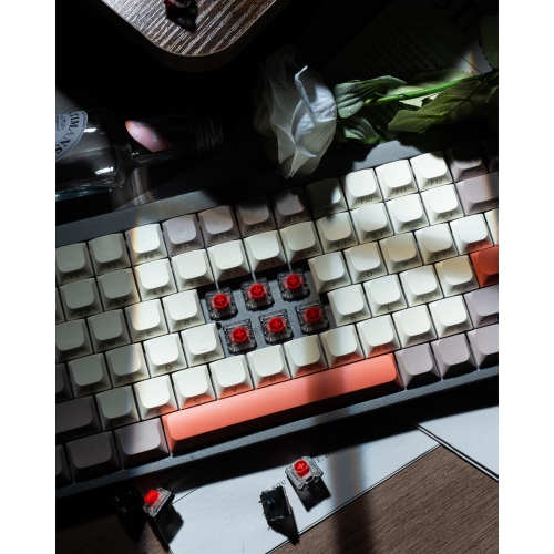 GATERON KS-33 Low Profile Red Silent 2.0 Keyboard Switches, Linear 45gf 3 Pin SMD LED Factory Pre-lubed for MX Mechanical Keyboard - 110