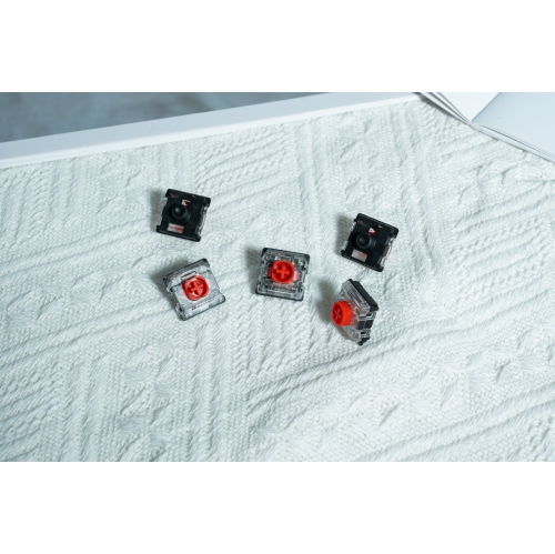 GATERON KS-33 Low Profile Red Silent 2.0 Keyboard Switches, Linear 45gf 3 Pin SMD LED Factory Pre-lubed for MX Mechanical Keyboard - 35