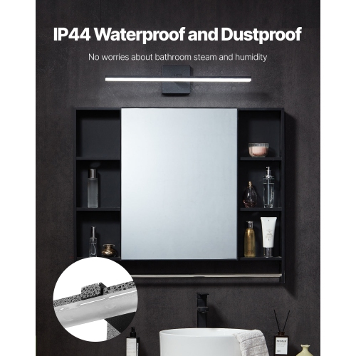 VEVOR 24.02-Inch Bathroom Vanity Light Bar, LED Modern Light Fixture Over Mirror, with 360° Rotatable, IP44 Waterproof, 18W, 6000K, Wall Lighting for