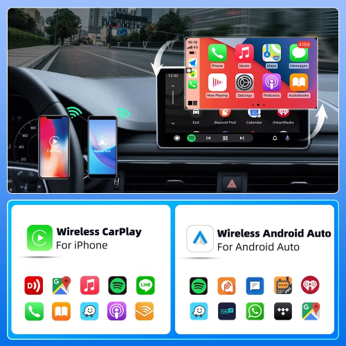 EdgeStation Wireless Apple CarPlay / Android Auto Adapter, Mini USB Design for Cars with Built-in Wired Apple CarPlay, Seamless Use Fast & Stable