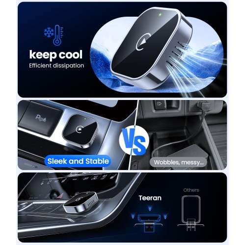EdgeStation Wireless Apple CarPlay / Android Auto Adapter, Mini USB Design for Cars with Built-in Wired Apple CarPlay, Seamless Use Fast & Stable