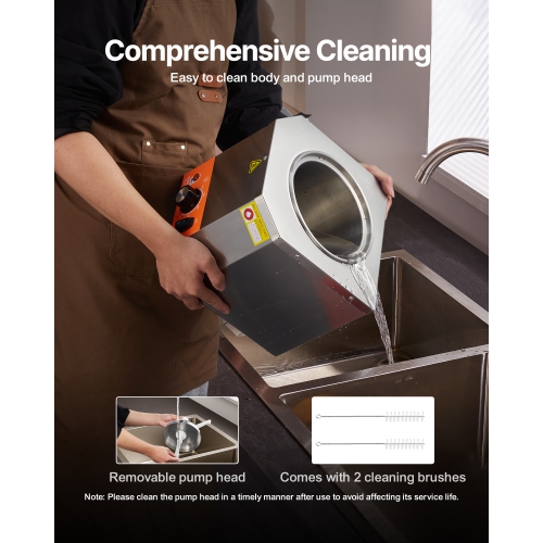 VEVOR 2.4L Electric Cheese Dispenser with Pump,Commercial Hot Fudge Warmer, Plastic Pump Dispenser, 86-230℉ Temp Adjustable Nacho Cheese Sauce