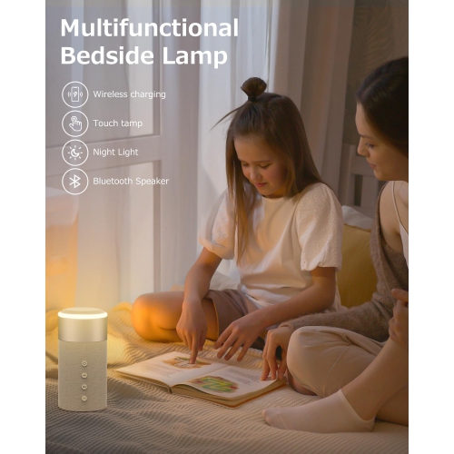 Haut-parleur Bluetooth, chargeur sans fil magnétique, haut-parleurs Bluetooth avec veilleuse, station de recharge sans fil 2 en 1 pour iPhone