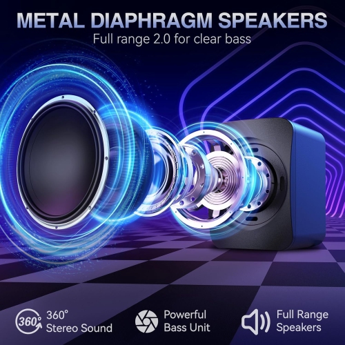 Computer Speakers,RGB PC Speakers,USB Powered 3.5mm Aux Speaker for Desktop PC Laptop Tablet,Small Computer Speakers with Dynamic Lights