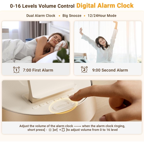 Wireless Charging Station,Alarm Clock for Bedroom with Dimmable Night Light Bluetooth Speaker,Dock Station for iPhone 16 15 14 13 12 11 Pro Max,Apple