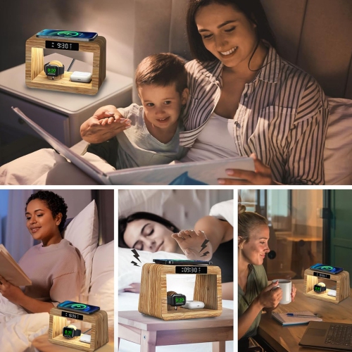 Station de chargement sans fil pour iPhone, Station de recharge rapide avec lampe LED pour iPhone de Samsung, Station de chargement de téléphone sans