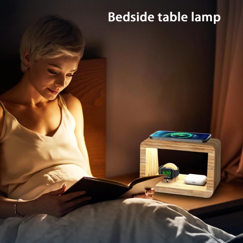 Station de chargement sans fil pour iPhone, Station de recharge rapide avec lampe LED pour iPhone de Samsung, Station de chargement de téléphone sans