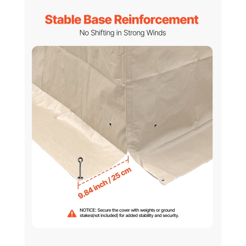 VEVOR Winter Gazebo Cover Fits 10 x 14 ft Hardtop Gazebos, All-Weather Gazebo Cover with Sidewalls & Mesh Windows, High-Density PE Material, Enclosed