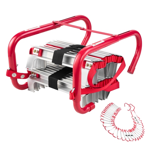VEVOR 1000LBS Max Loading Fire Escape Ladder, 5-6 Story 50FT Retractable Emergency Fire Ladder, Lightweight Aluminum Alloy Safety Escape Ladders with