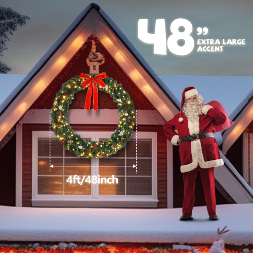 Guirlande de boucles vertes en PVC de Karl Home 48&nbsp;po, couronne de Noël