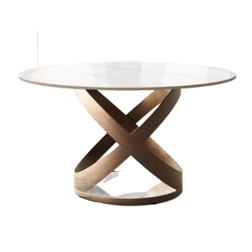POVISON Maxwell - Round Glossy Sintered Stone Dining Table