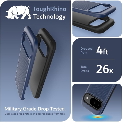 Étui MergeGrip de TUDIA pour Pixel 9 de Google et étui pour Pixel 9 Pro de Google de qualité militaire - Indigo