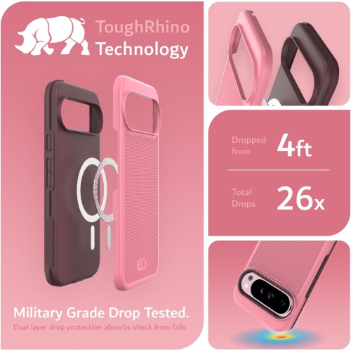 TUDIA MergeGrip for Google Pixel 9 Pro XL Case 2024 Magsafe Compatible - Smokey Pink