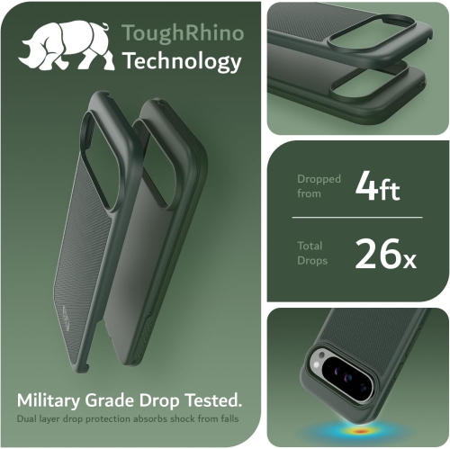 Étui MergeGrip de TUDIA pour Pixel 9 Pro XL de Google - 2024 de qualité militaire - Vert pin