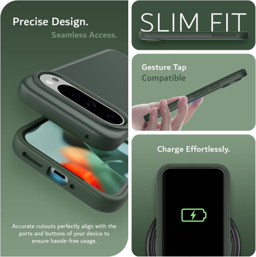 Étui MergeGrip de TUDIA pour Pixel 9 Pro XL de Google - 2024 de qualité militaire - Vert pin