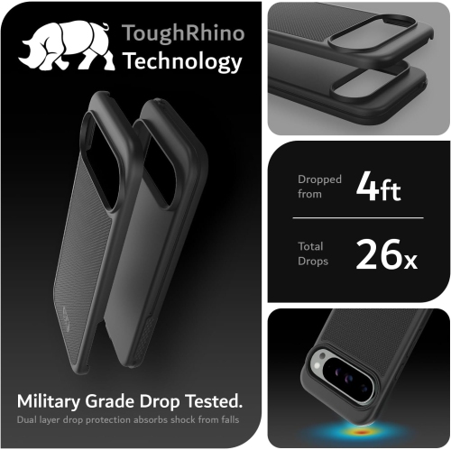 Étui MergeGrip de TUDIA pour Pixel 9 Pro XL de Google 2024 de qualité militaire - Noir mat