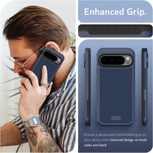 TUDIA MergeGrip for Google Pixel 9 Pro XL Case 2024 Military Grade- Indigo Blue