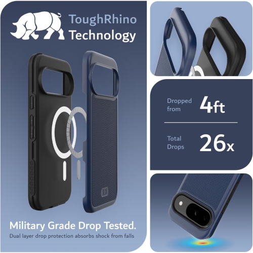 Étui MergeGrip de TUDIA pour Pixel 9 de Google et étui 9 Pro compatible avec MagSafe - Indigo