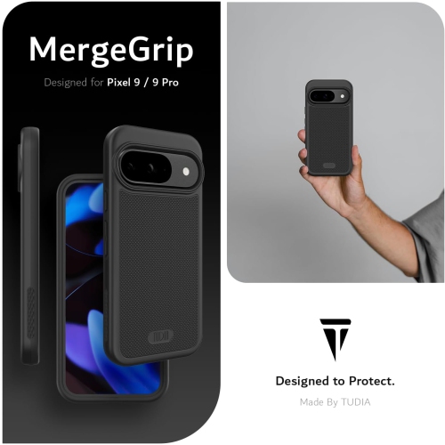 TUDIA MergeGrip for Google Pixel 9 Case and Pixel 9 Pro Case Magsafe Compatible - Matte Black
