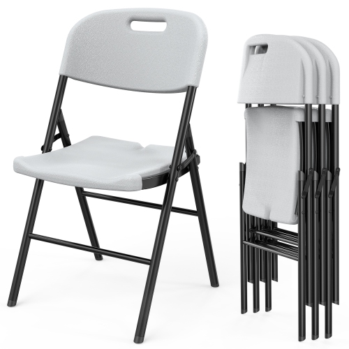 Karl Home Set of 4 Commercial Folding Chair Seat Event Set for Outdoor Garden White