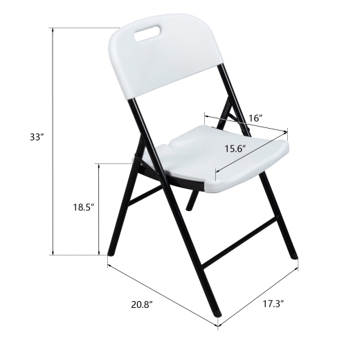 Karl Home Set of 4 Commercial Folding Chair Seat Event Set for Outdoor Garden White