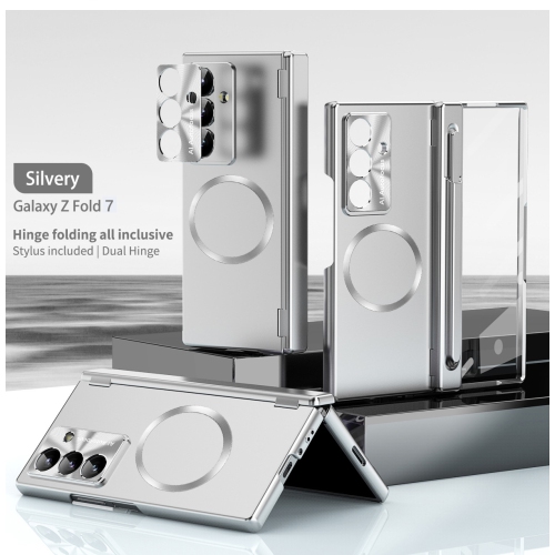Étui pour téléphone Zfold7 de Samsung avec charnière de chargement magnétique, couvercle pliable, fente pour stylo et couverture complète pour les