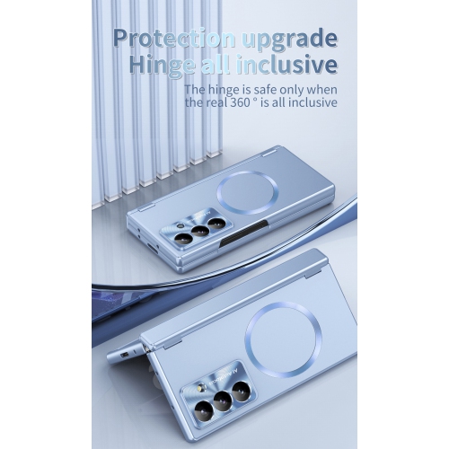 Étui pour téléphone Zfold7 de Samsung avec charnière de chargement magnétique, couvercle pliable, fente pour stylo et couverture complète pour les