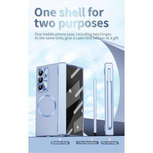 Étui pour téléphone Zfold7 de Samsung avec charnière de chargement magnétique, couvercle pliable, fente pour stylo et couverture complète pour les
