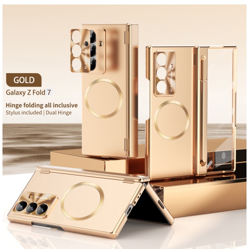 Samsung Zfold7 phone case with magnetic charging hinge, foldable cover, pen slot, and full-coverage for fold7