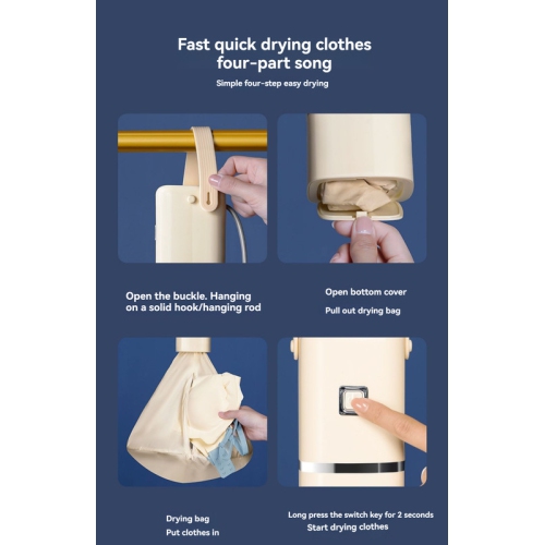 Portable Dryer | Folding Home and Travel Dryer | UV Sterilization + 70°C Pasteurization | 30-Minute Quick Dry | Suitable for Baby Clothes, Dorms, and