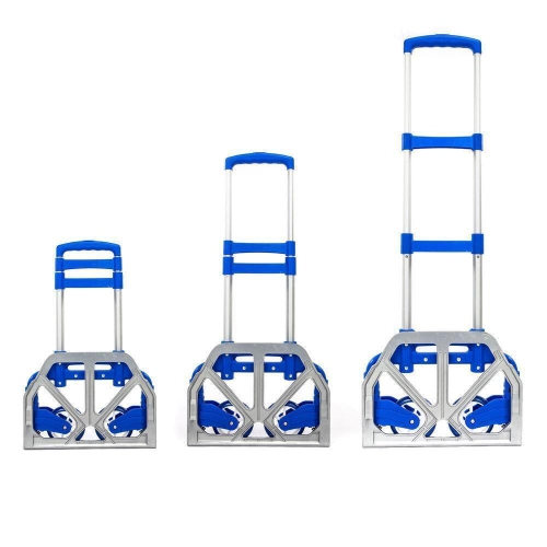 Karl Home 165 lb. Capacity Portable Aluminium Rolling Folding Luggage Hand Truck Dolly Blue