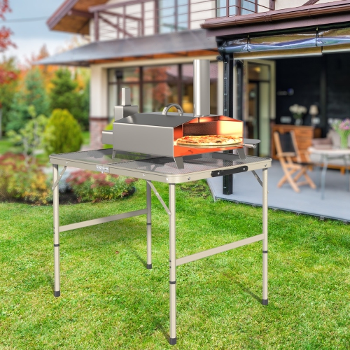 Karl Home 3FT Camping Table Folding Grill Table with Mesh Desktop Portable Aluminum