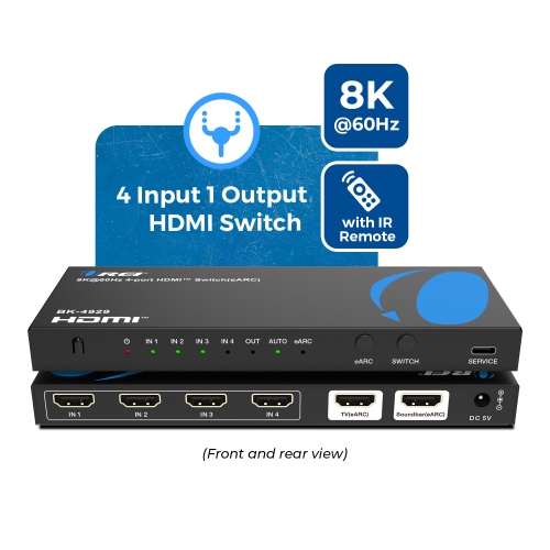OREI 8K@60Hz 4-port HDMI™ Switch (BK-4929)
