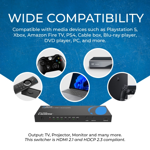 OREI 8K@60Hz 4-port HDMI™ Switch (BK-4929)