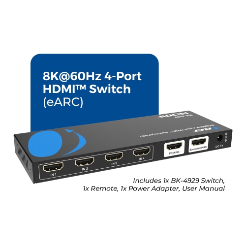 OREI 8K@60Hz 4-port HDMI™ Switch (BK-4929)