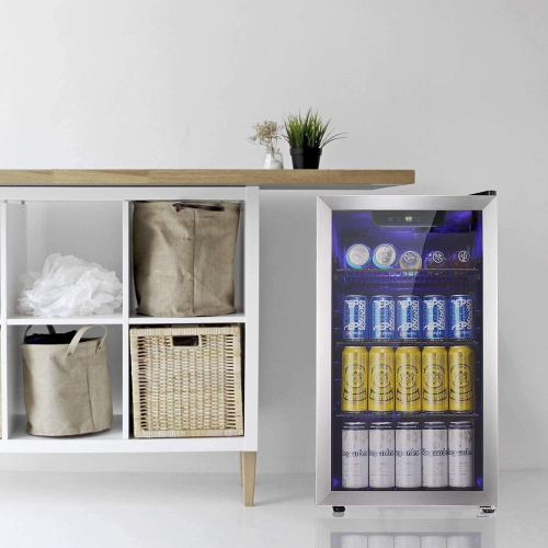 Antarctic Star 3.3 Cu.Ft Mini Drink Fridge – Holds 125 Cans, Adjustable Removable Shelves, Black, Ideal for Office, Bar, or Home Use