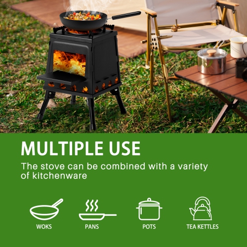 Karl Home Wood Burning Tent Stove, Portable Patio Heater, for Outdoor Cooking,Camping,BBQ