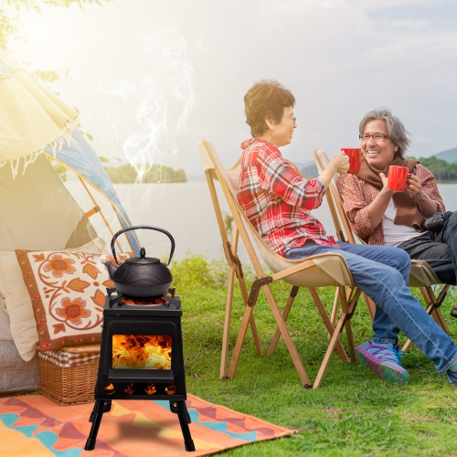 Karl Home Wood Burning Tent Stove, Portable Patio Heater, for Outdoor Cooking,Camping,BBQ