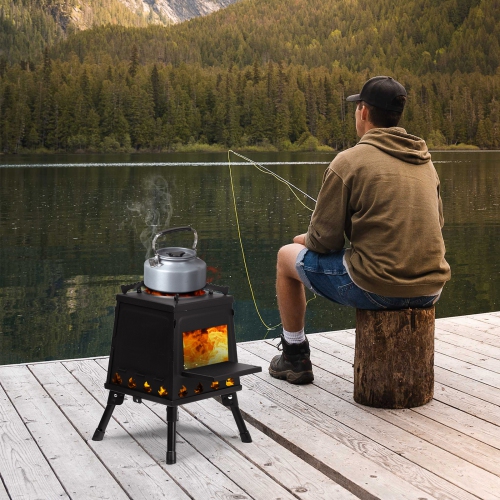 Karl Home Wood Burning Tent Stove, Portable Patio Heater, for Outdoor Cooking,Camping,BBQ