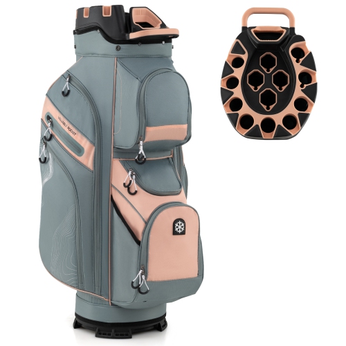Gymax Golf Cart Bag Molded Lock Top Golf Bag w/14-Way Full Length Dividers 11 Pockets
