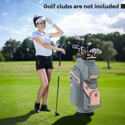 Gymax Golf Cart Bag Molded Lock Top Golf Bag w/14-Way Full Length Dividers 11 Pockets