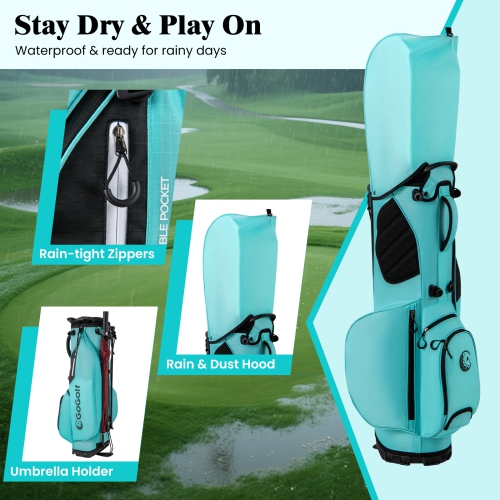 Gymax 8-Way Golf Stand Bag w/ 5 Pockets Lightweight Portable Golf Club Bag Handles