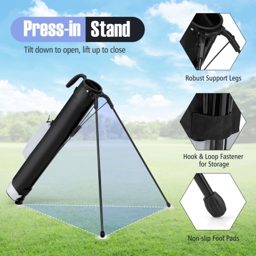Gymax Lightweight Golf Stand Bag Par 3 & Executive Courses Carry Bag Shoulder Strap